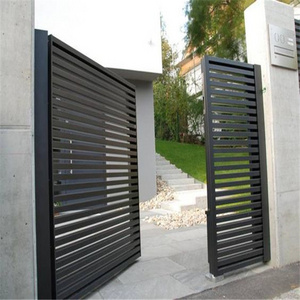 Double open aluminum driveway retractable gate