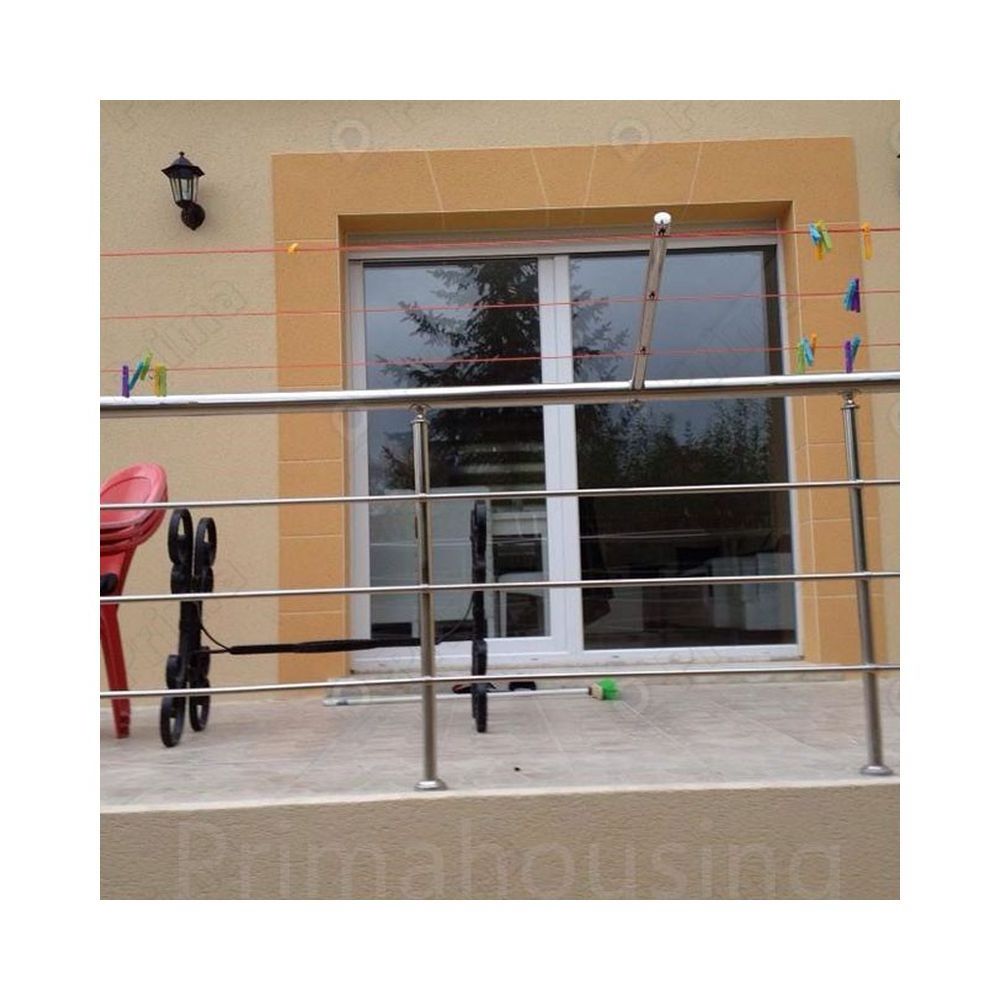 Prima galvanized steel  Outside aluminum and durable railing  bolts adjustable double tube support side plate railing