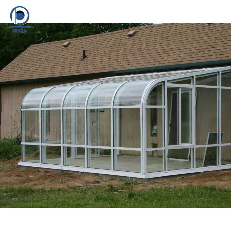 Prima Sunroom Awning Roof Aluminum Frame Screen Patio Four Season Sunroom Glass House