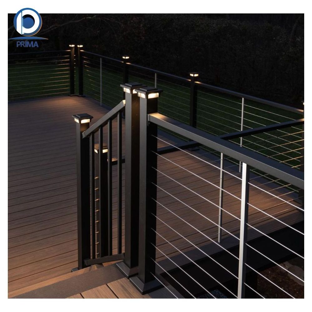 Prima Railing Modern Balcony Railing Stainless Steel Cable Wire Rod Bar Railing System