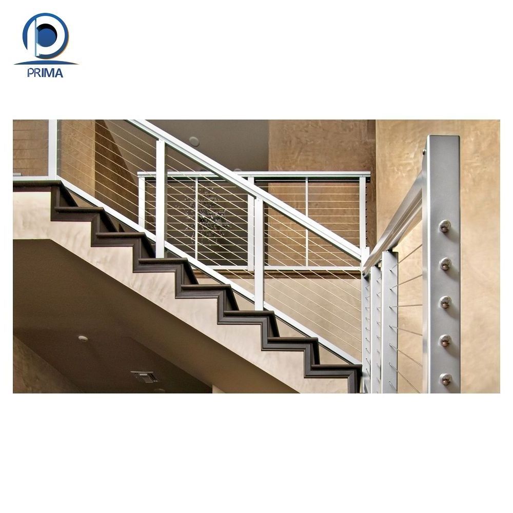 Prima Railing Modern Balcony Railing Stainless Steel Cable Wire Rod Bar Railing System