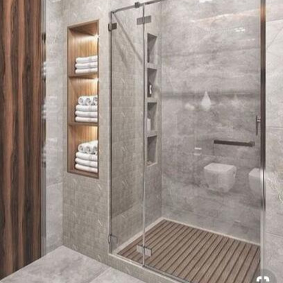 Glass Shower Room/Stainless Steel Shower Cabin  Corner Entry Shower Screen