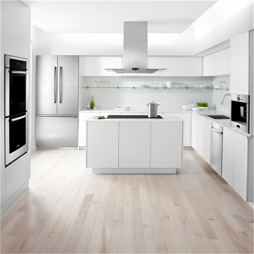 Customized European Style White Wood Modern kitchen cabinets set complete Home Improvement kitchen cabinets & accessories