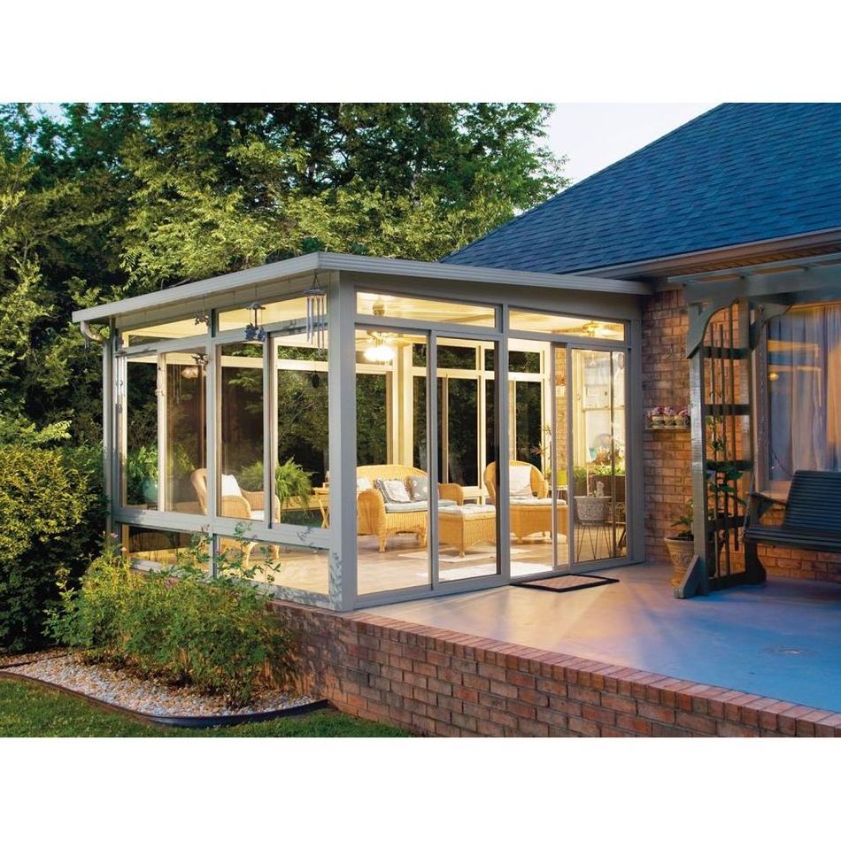 Prima Sunroom Awning Roof Aluminum Frame Screen Patio Four Season Sunroom Glass House