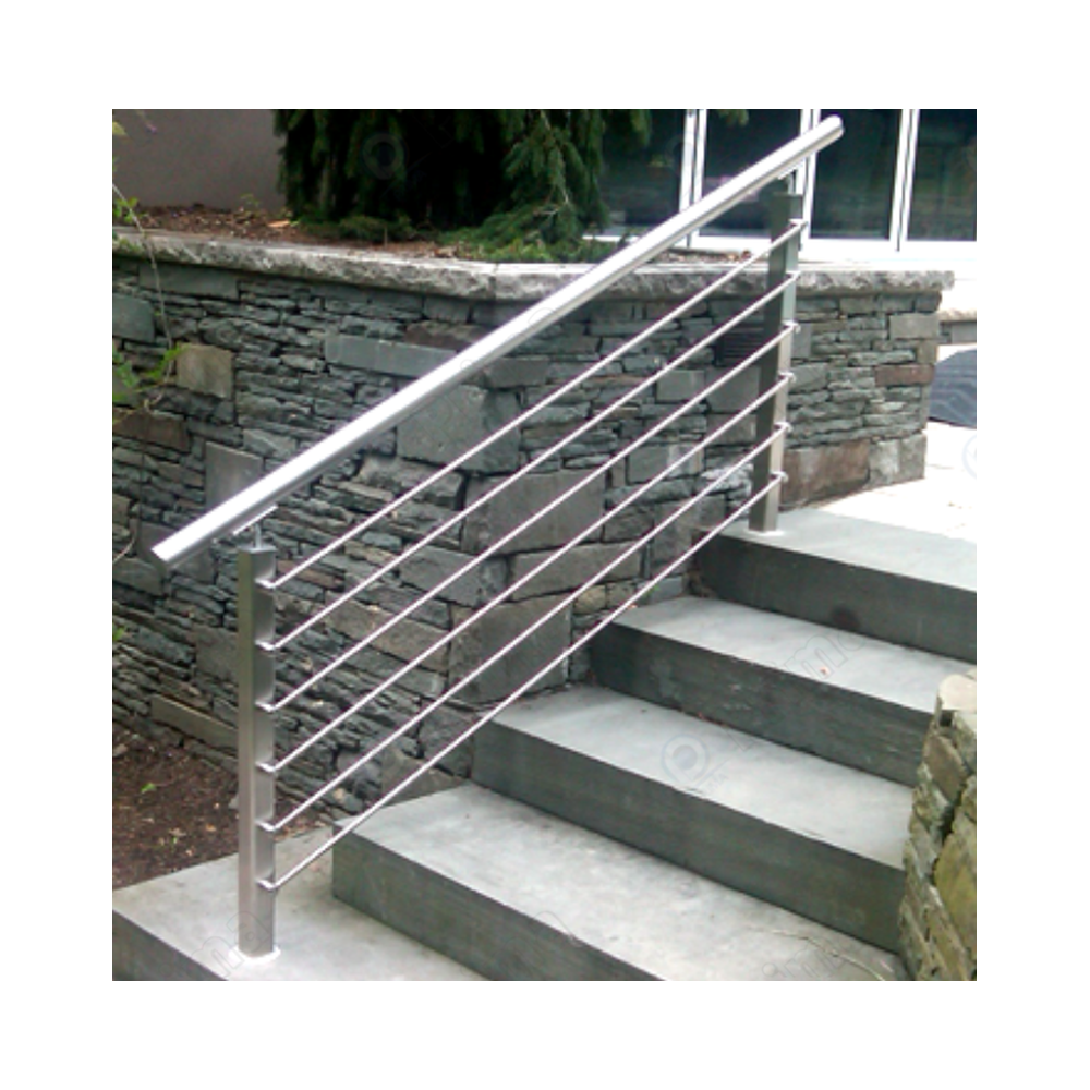 Prima galvanized steel  Outside aluminum and durable railing  bolts adjustable double tube support side plate railing