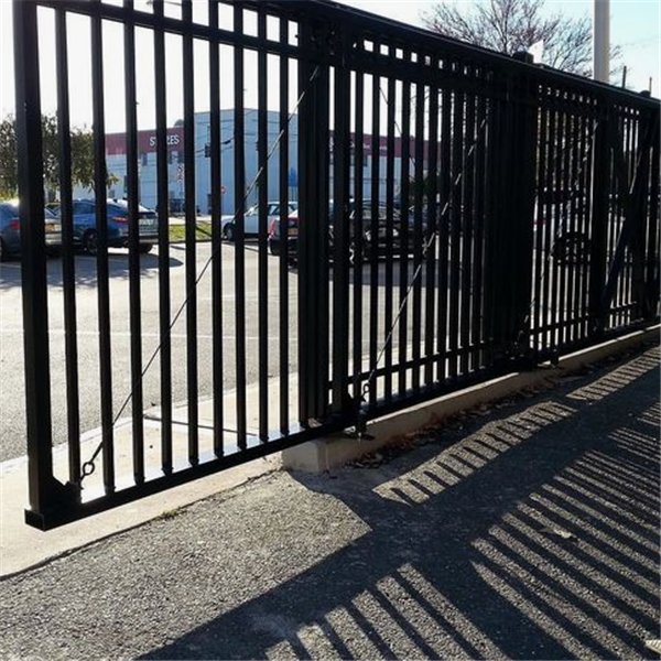 Double open aluminum driveway retractable gate