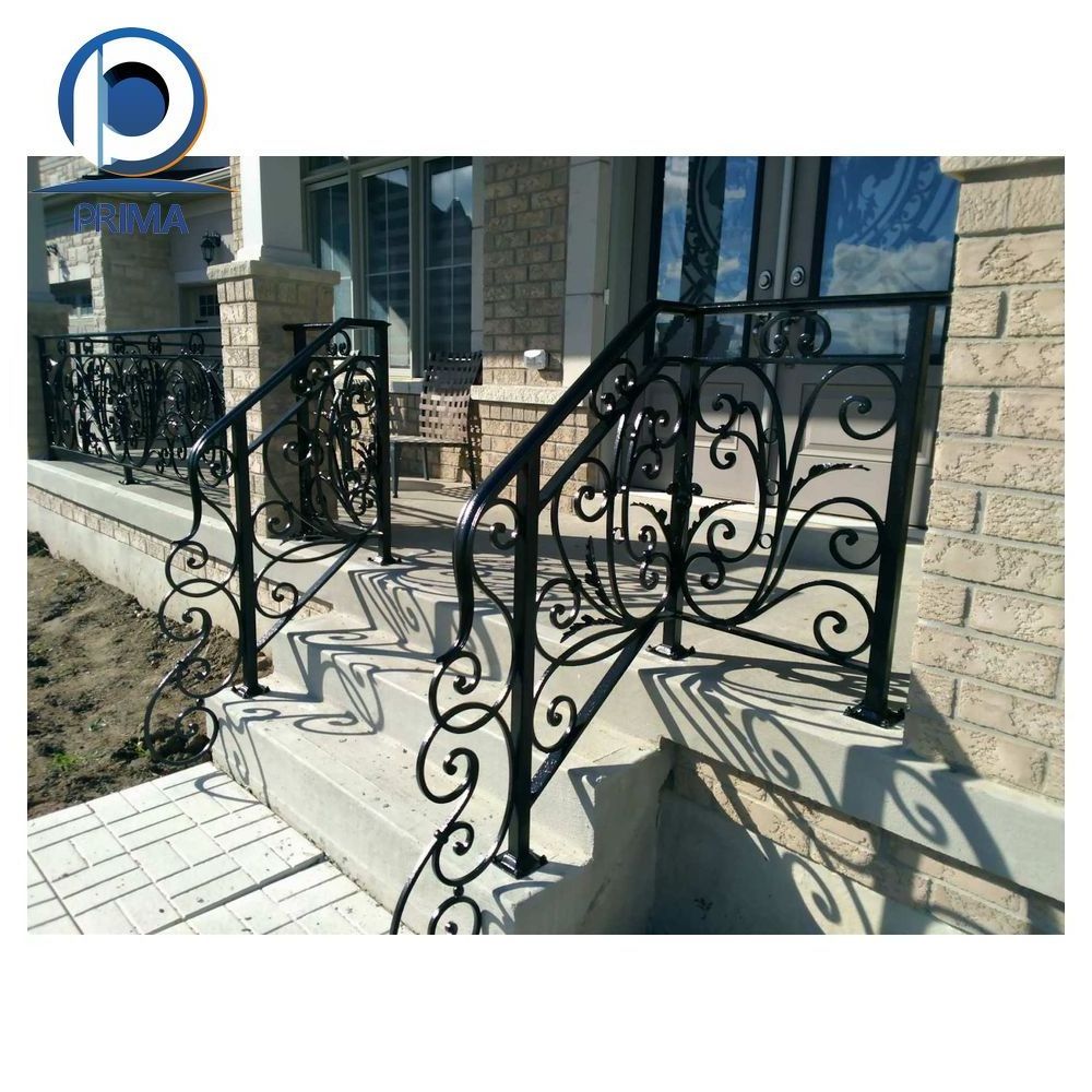 Prima Iron Fence Steel Modern Designs Portable Fence Panels Wrought Black Pickets Iron Site Fencing