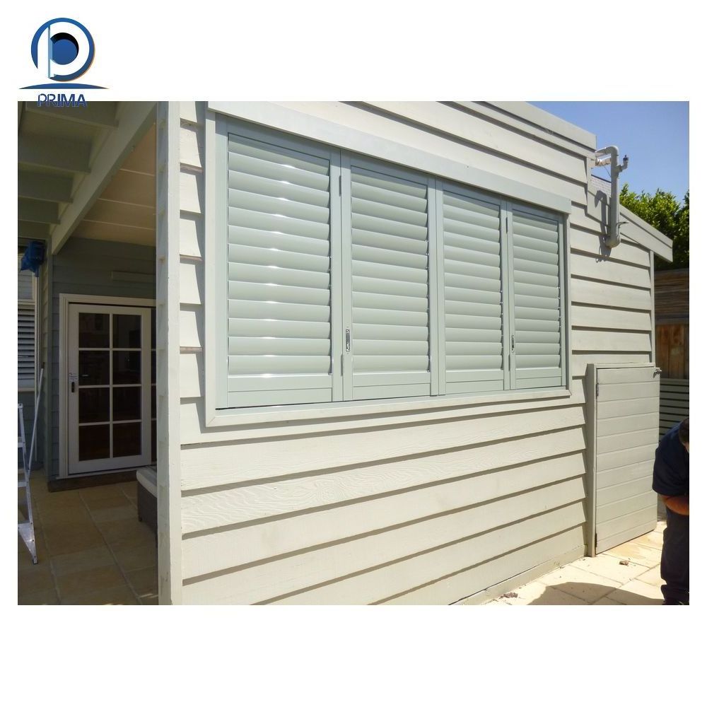 Factory Direct Jalousie Window White Sunscreen Horizontal Louver Plantation Shutters