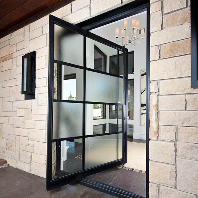 Prima tempered glass aluminum pivot door Modern style aluminum pivot door with tempered glass pivot door