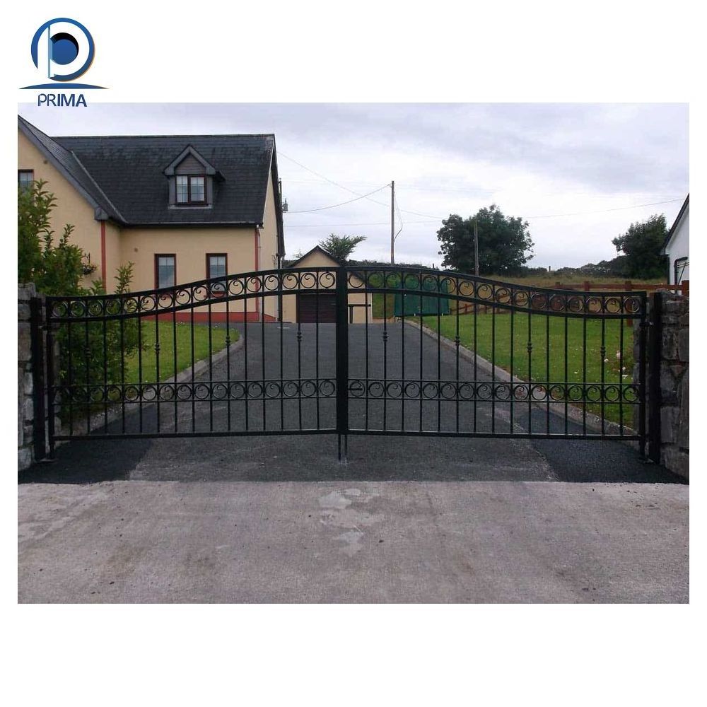 PRIMA French Exterior Gate Wrought Iron Decorative Wrought Iron Grill Gate Design Wrought Iron Gate Side Doors