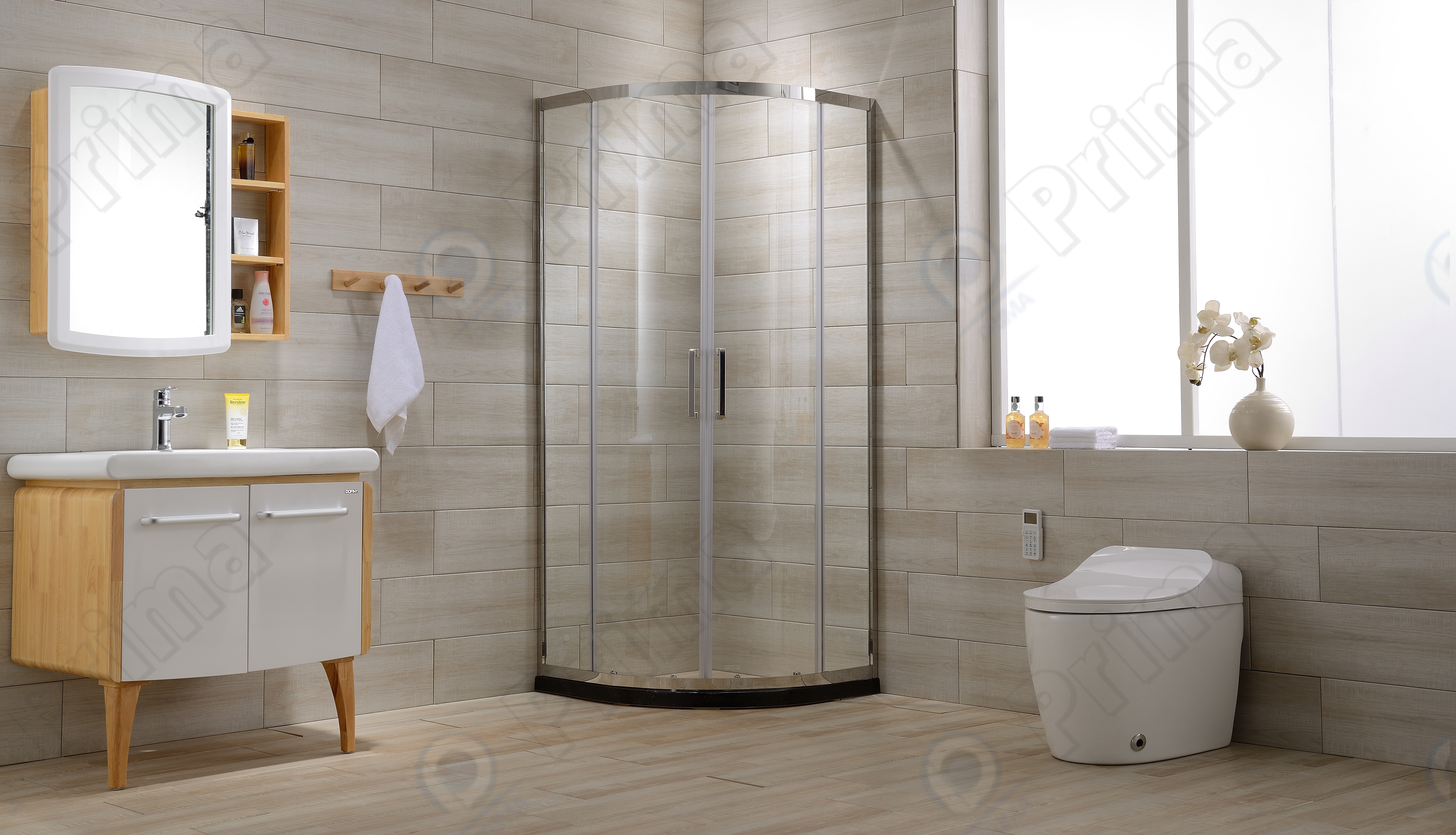 Prima indoor furniture portable prefab bathroom pod all in one shower room corner glass shower enclosures