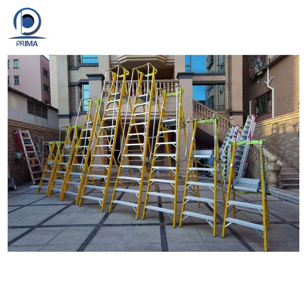 Folded Telescopic Extendable Ladder Red Herringbone Ladder Aluminum Household Ladder Steps