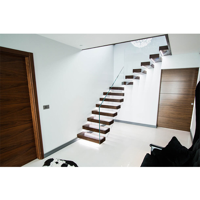 PRIMA Folding Loft Staircase with Sensor Controller Led Tread  Elevator Stairs  Wooden Staircase Handrail