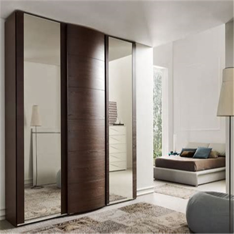 Modern Bedroom Furniture 3 Sliding Doors glass Wardrobe