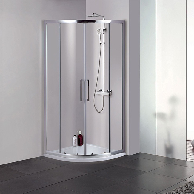 Safety stainless steel sliding frameless raindrop glass shower door