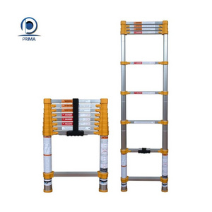 Folded Telescopic Extendable Ladder Red Herringbone Ladder Aluminum Household Ladder Steps