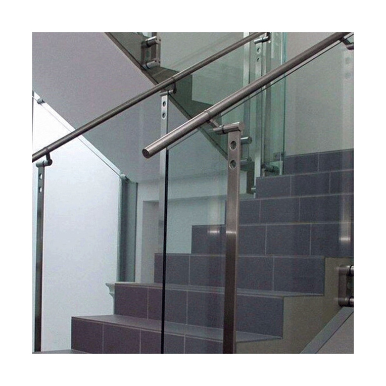 Prima Modern Squared Aluminum Glass Railing For Interior Stair Well