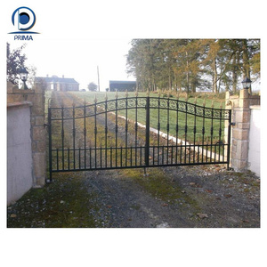 PRIMA French Exterior Gate Wrought Iron Decorative Wrought Iron Grill Gate Design Wrought Iron Gate Side Doors