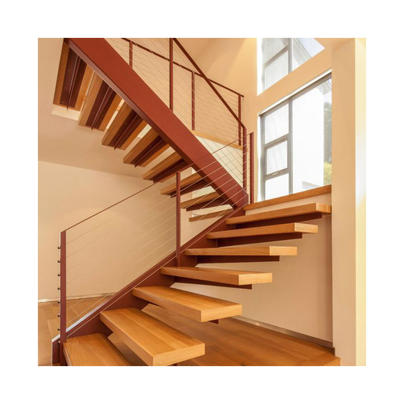 Modern Wood Floating Staircase Cantilevered straight Stairs