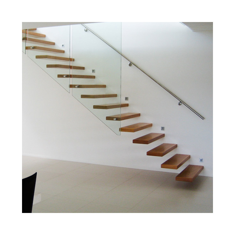 Modern Wood Floating Staircase Cantilevered straight Stairs