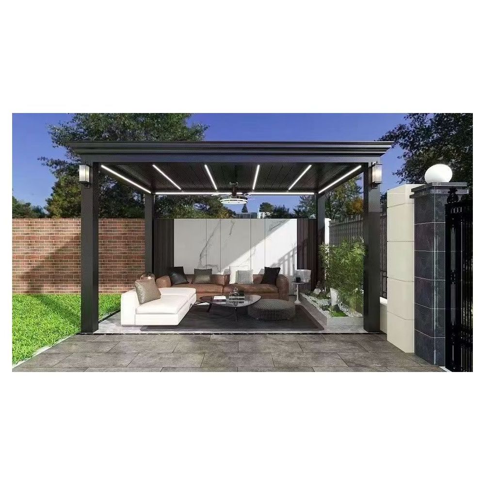 luxury windproof waterproof pergola for garden bioclimatic  aluminum louver pergola garden gazebo for outdoor