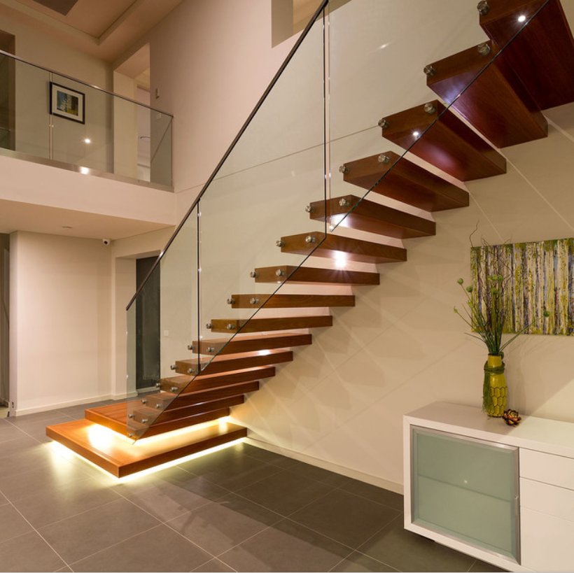 half landing small Floating staircase design images