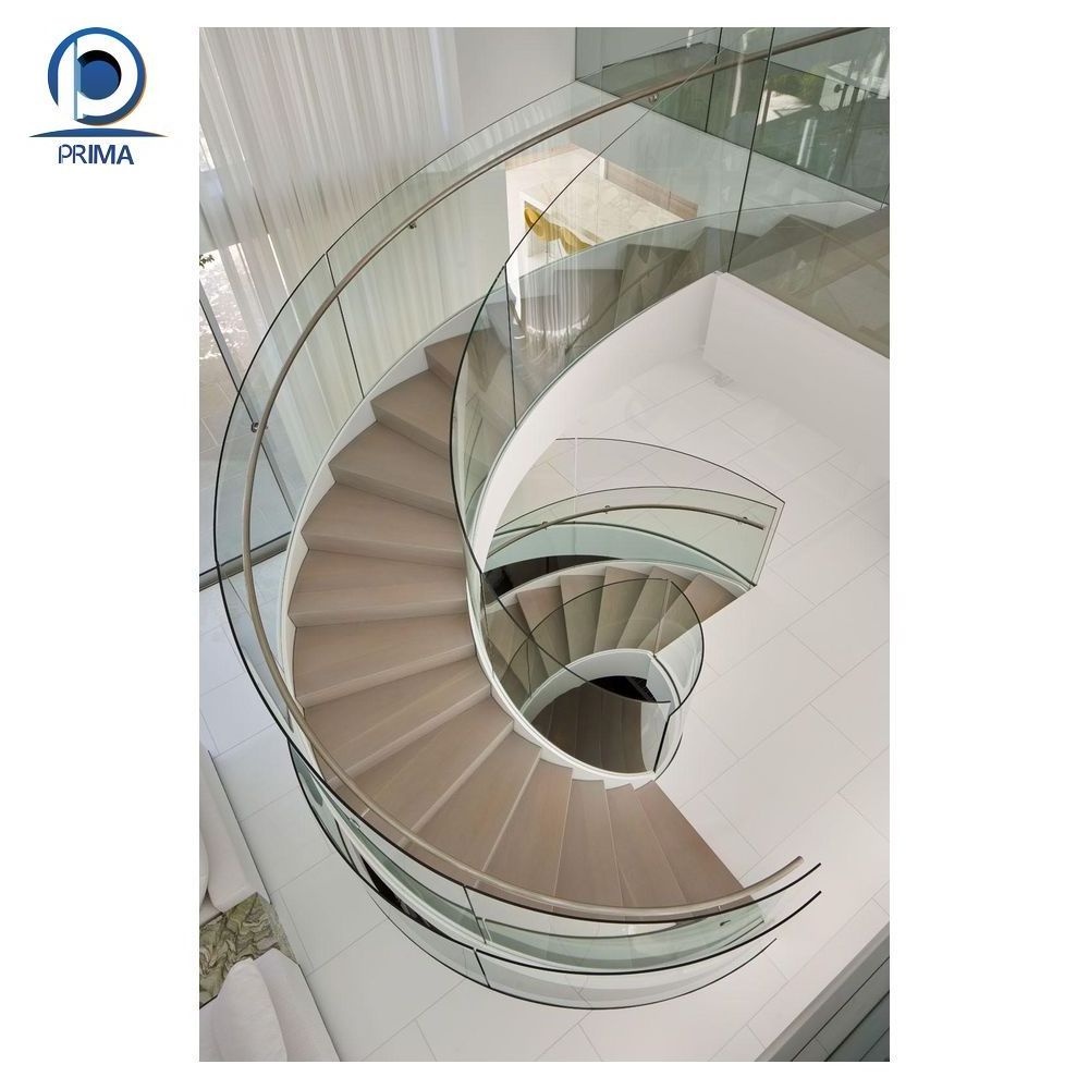 Prima Wooden Staircase Pillar Design Fixture For Bedroom modern curved staircase circular stairs