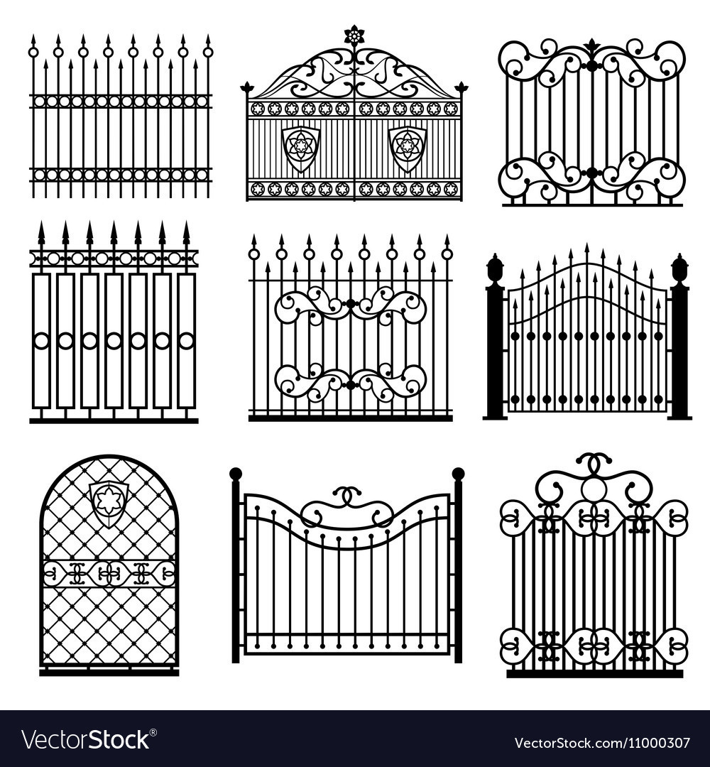 Modern house ornaments driveway double door welded wrought iron garden gate