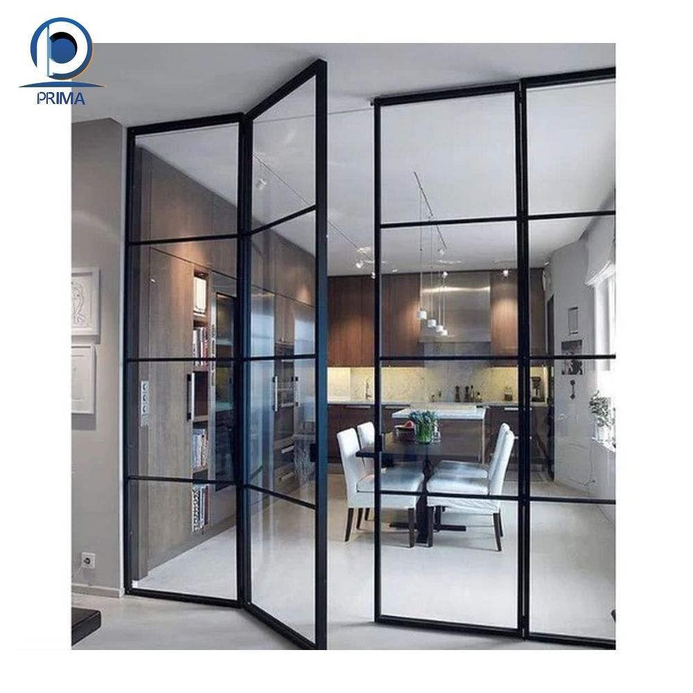 Prima Customized waterproof aluminum folding doors tempered glass bifold patio door