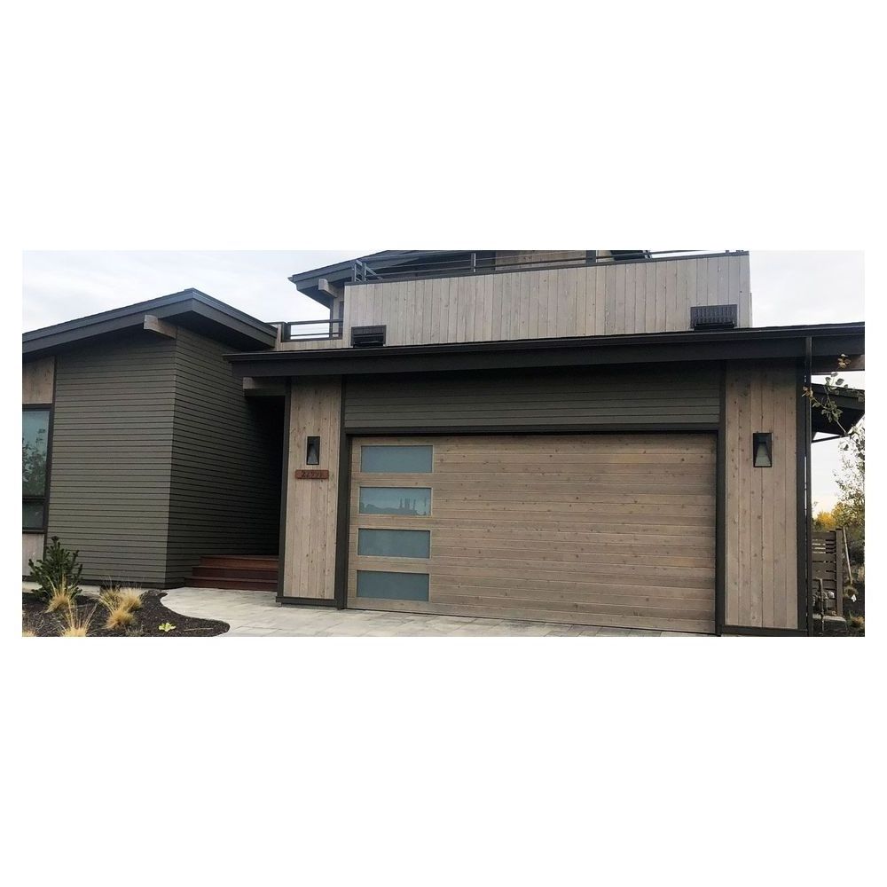 Automatic Brown Color Vertical Bifold Solid Wood Garage Doors