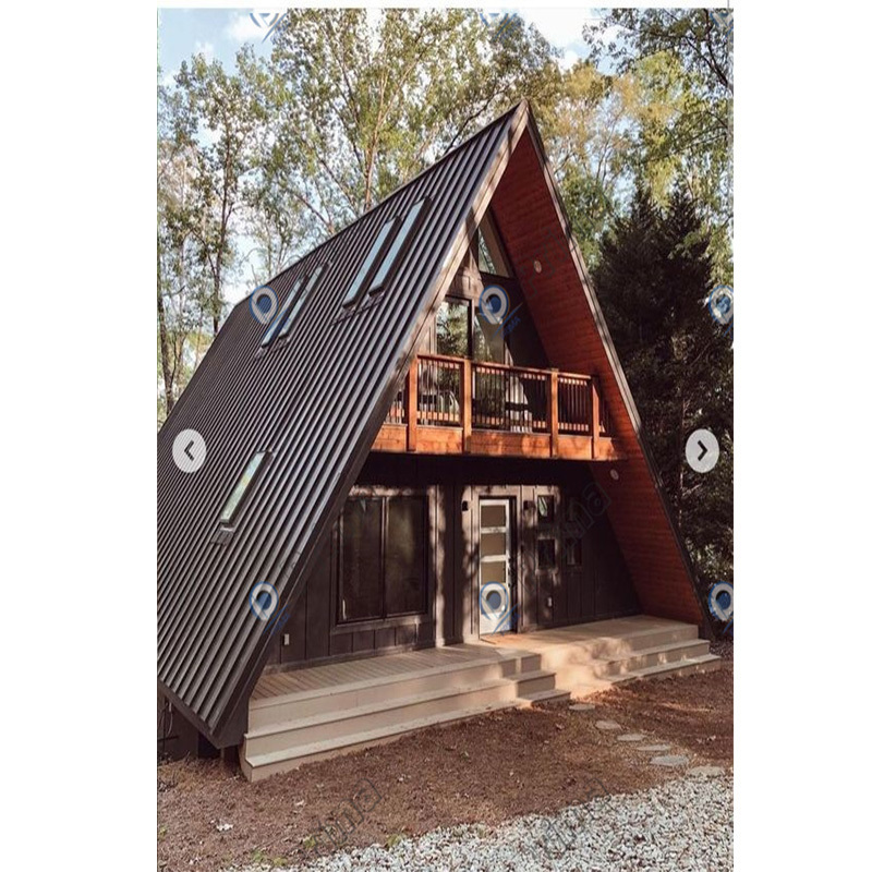 Luxury wooden prefab house aluminum frame wood prefabricated tiny house