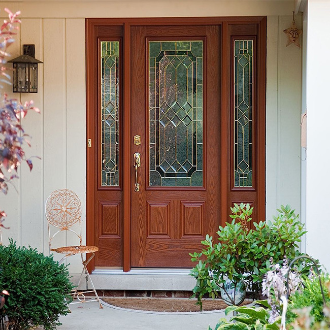 Antique Luxury Palace Entrance Door, European Style Hand Carved Architectural Wood Door