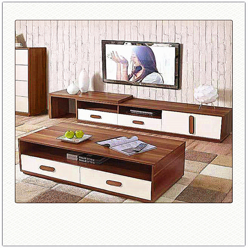 Modern solid wood tv cabinet and coffee table set