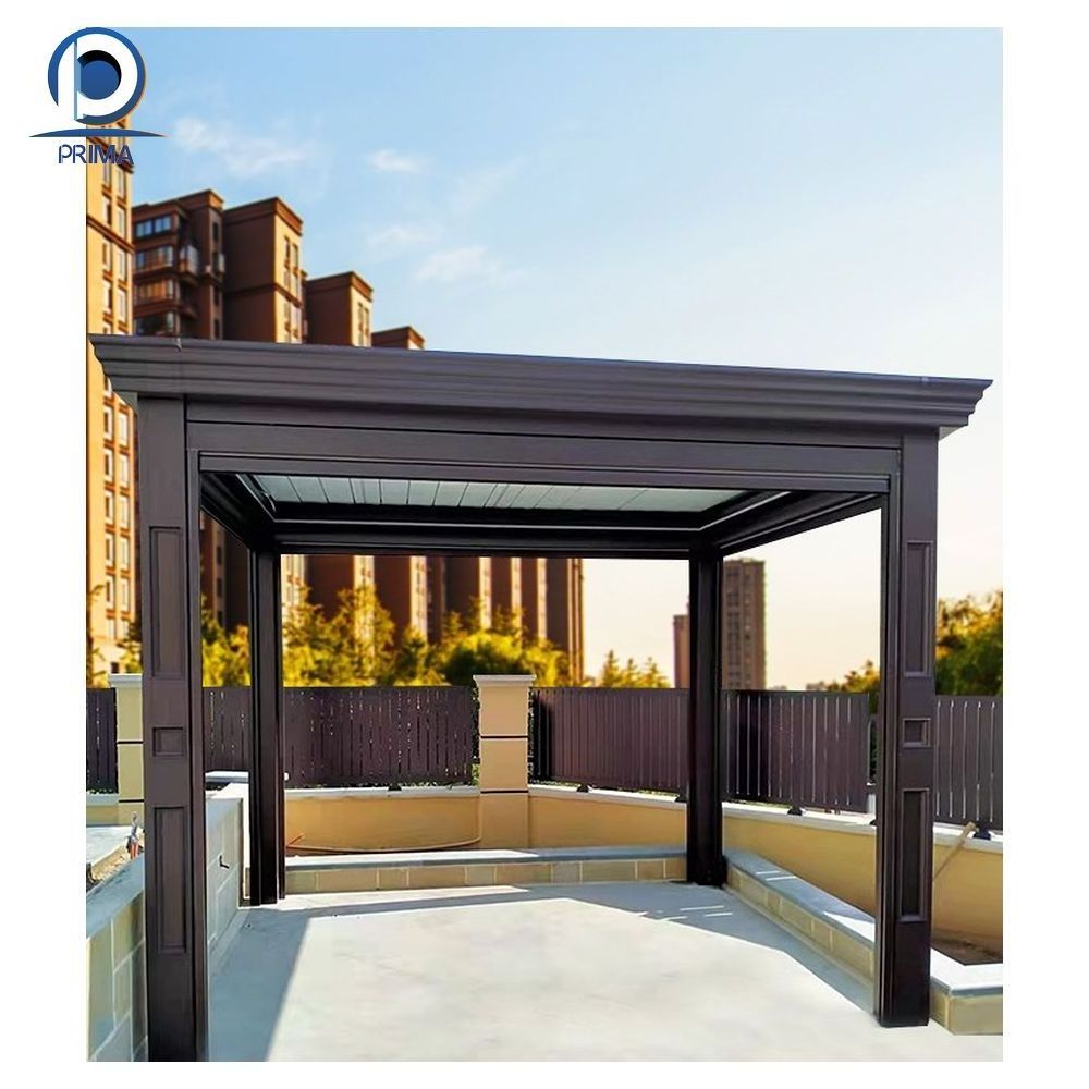 Prima RETRACTABLE GAZEBO 3X4 MOTORIZED PAVILION GARDEN OUTDOOR ALUMINIUM ELECTRIC WALL MOUNTED PERGOLA