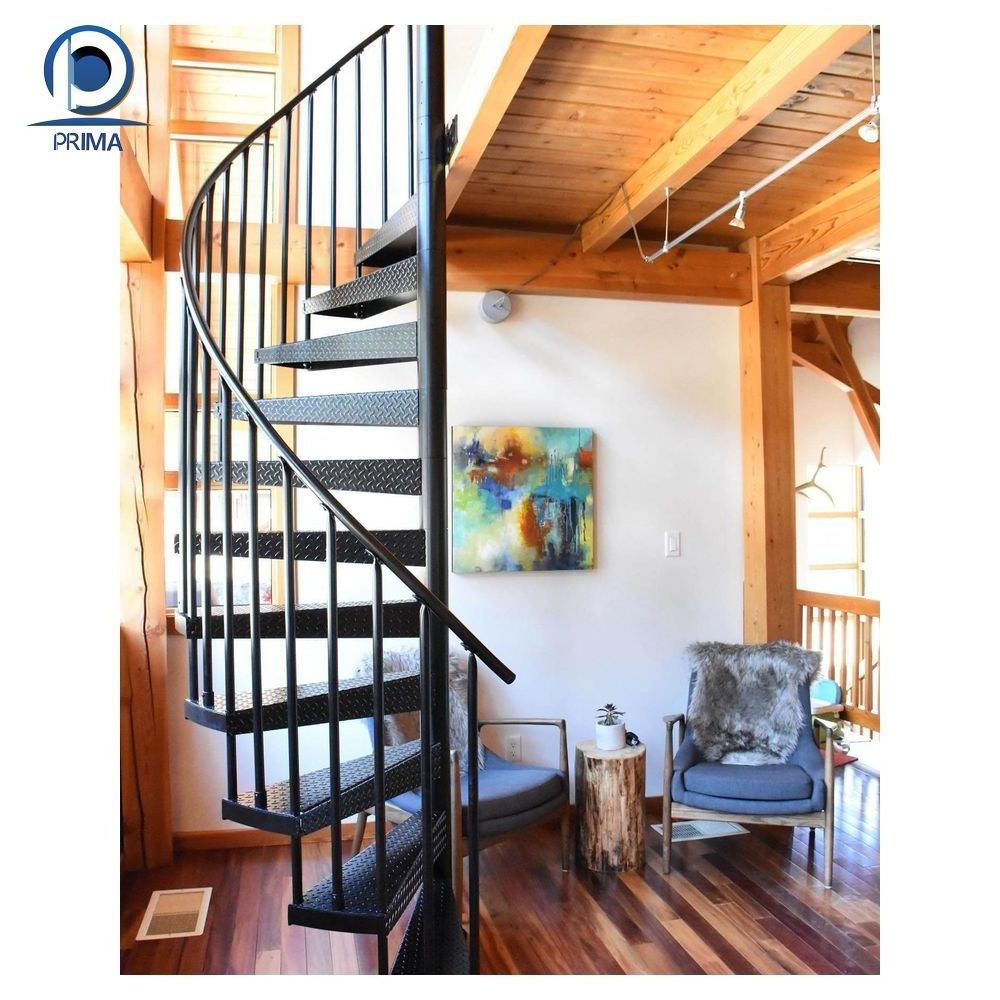 Prima factory supplying spiral staircase with post railing outdoor used spiral staircase for sale