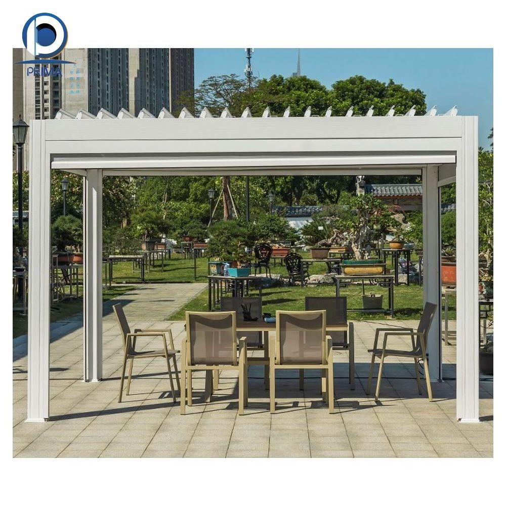 Prima Smart Automatic Aluminium Awning Patio Outdoor Garden Pool Furniture Opening Louver Roof Gazebo Electric Pavilion