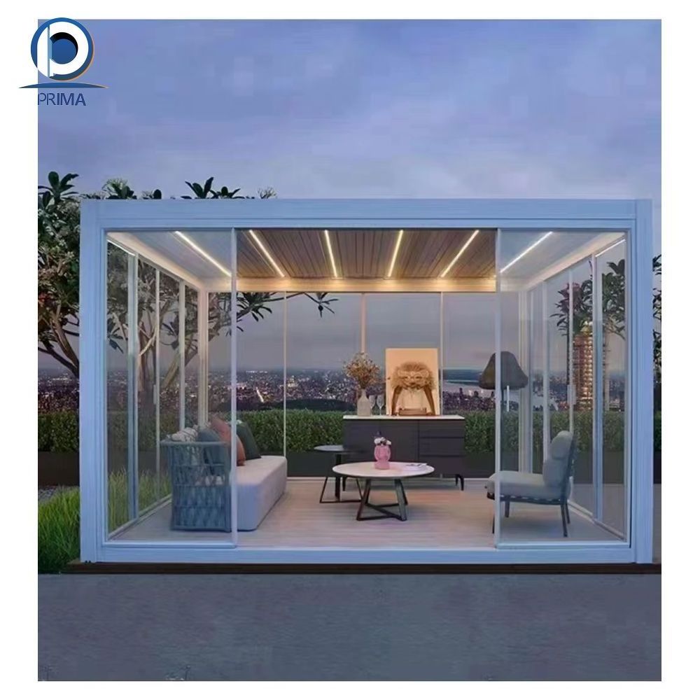 Prima High Quality Smart Aluminium Awning Patio Outdoor Garden Pool Furniture Opening Louver Roof Gazebo Electric Pavilion