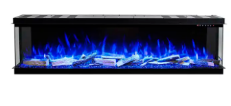 Prima User-friendly in design artificial flame ceramic wood 2 sided fireplace under tv electric fireplace