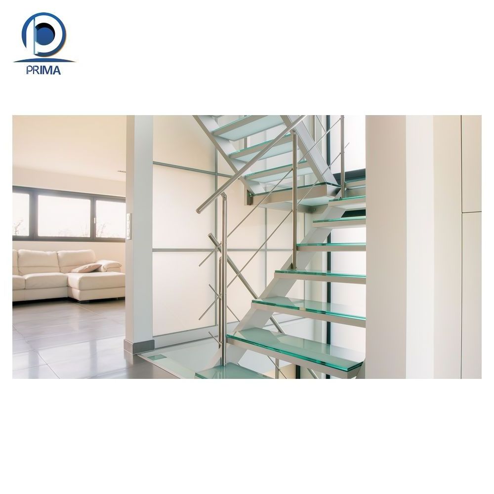 Prima Cheap price modern floating staircase/hidden cantilever stairs/enter wall type stair with glass step