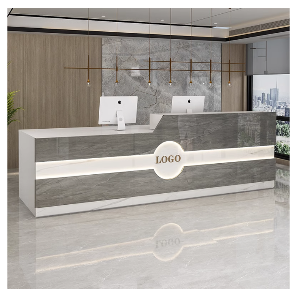 Prima Modern luxury pink beauty salon spa wooden reception desk