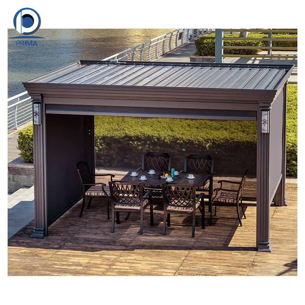 Prima Smart Automatic Aluminium Awning Patio Outdoor Garden Pool Furniture Opening Louver Roof Gazebo Electric Pavilion