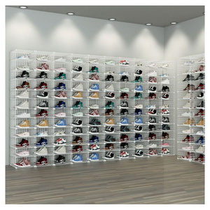 Prima Customized Shoe Shop Interior Design Fashion Display Cabinet Glass Shoe Shop Display Cabinet