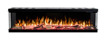 Prima User-friendly in design artificial flame ceramic wood 2 sided fireplace under tv electric fireplace