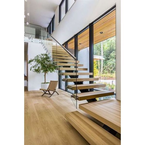 Prima straight line stairs profiles straight stainless steel glass staircase