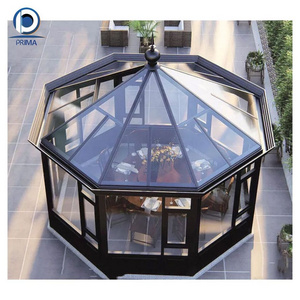 Prima ree standing prefabricated aluminium frame sunshine sun roof room tempered glass window garden sunroom