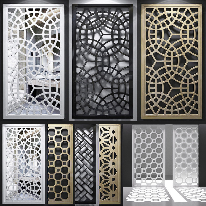 laser cut decorative dual metal Mashrabiyas partition stainless steel interior wall