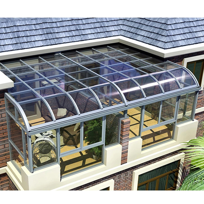 Aluminum Frame Laminated Glass House  Standing Sun Rooms Balcony Sunroom kit