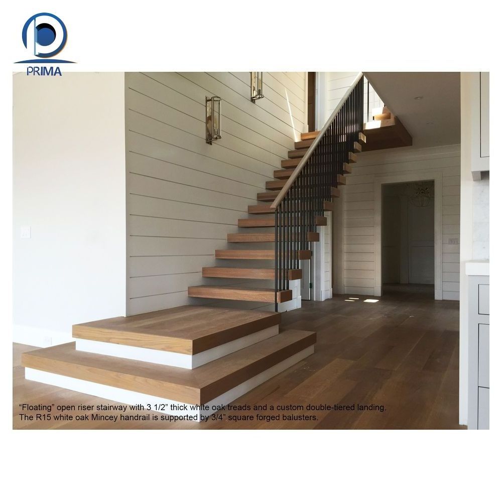 Prima Beautiful Indoor or Outdoor Stainless Steel Solid Rod Balustrade /Hollow Bar Railing and Modern Wood Handrail