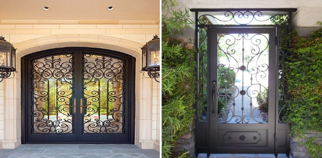 Prima Wrought Iron Door Flower Ornament Forged Wrought Iron Square Tube Main Gate Modern Interior Design