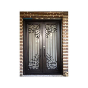 Prima Wrought Iron Door Main Entrance Metal Wrought Iron Door With Flower Grill Design